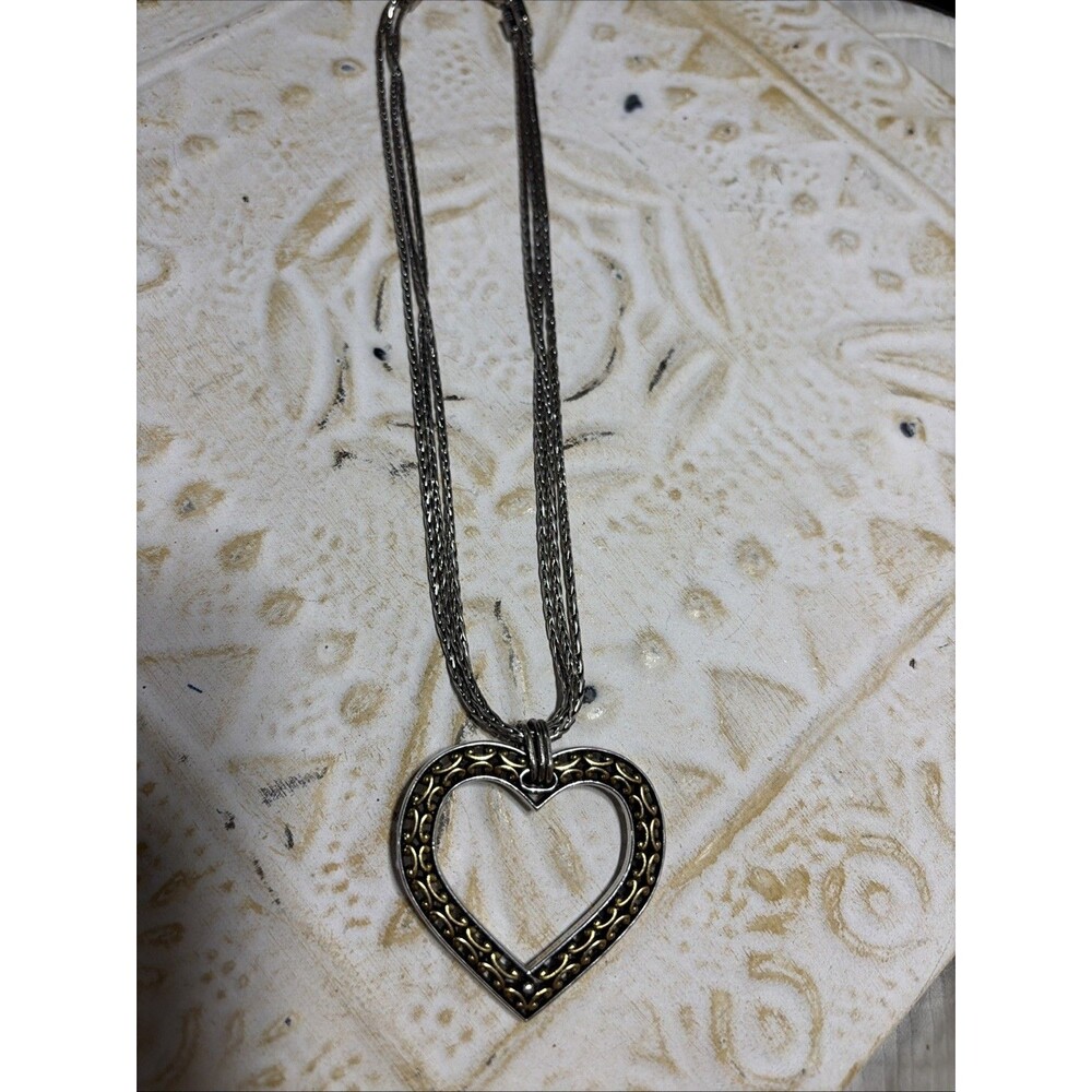 Brighton Seville Heart Necklace Gold Silver Reversible